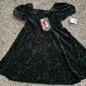 Black and Green Wicked Patterned Dress